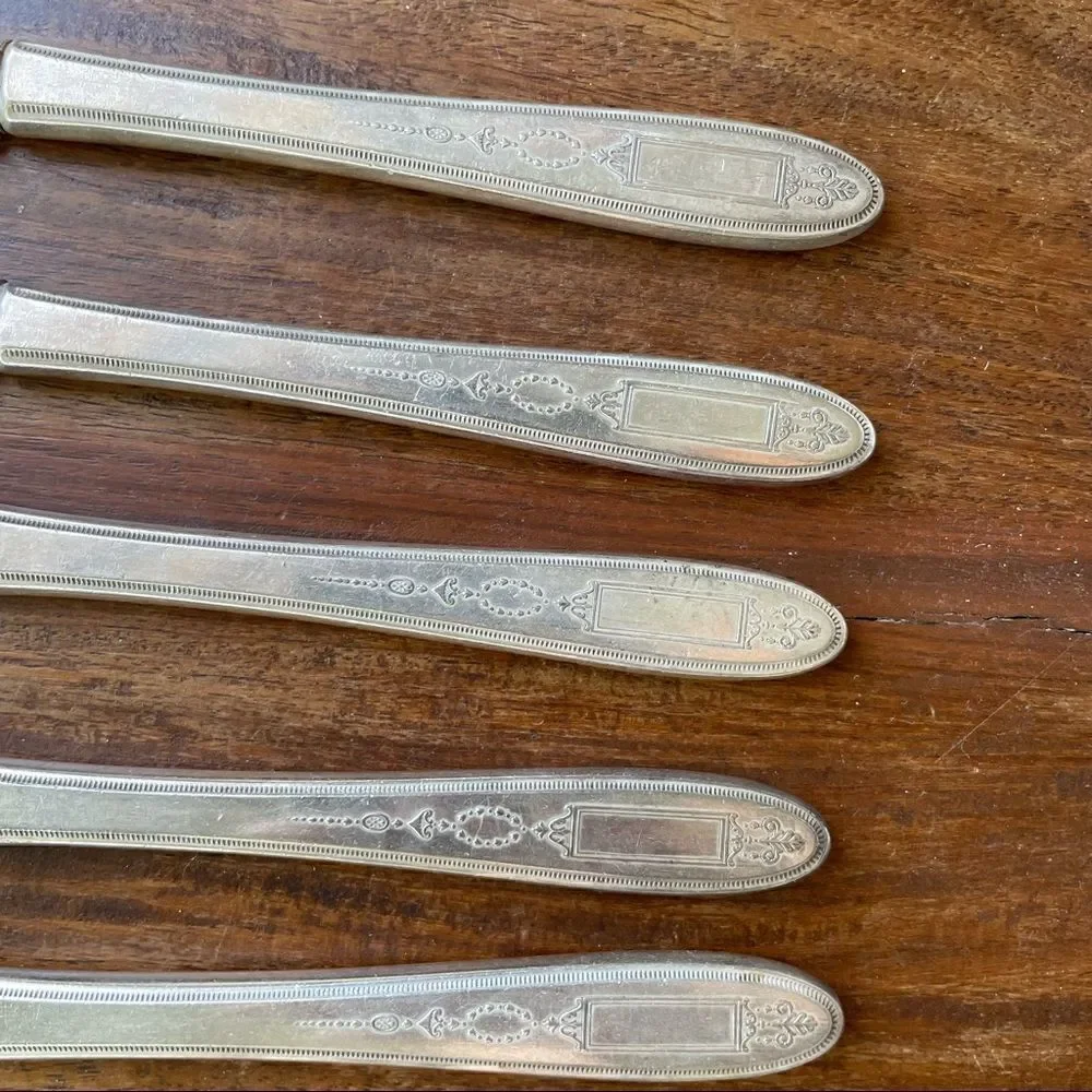 Antique 1921 Oneida Community Plate Grosvenor Grille Knives Set of 6 No Monogram
